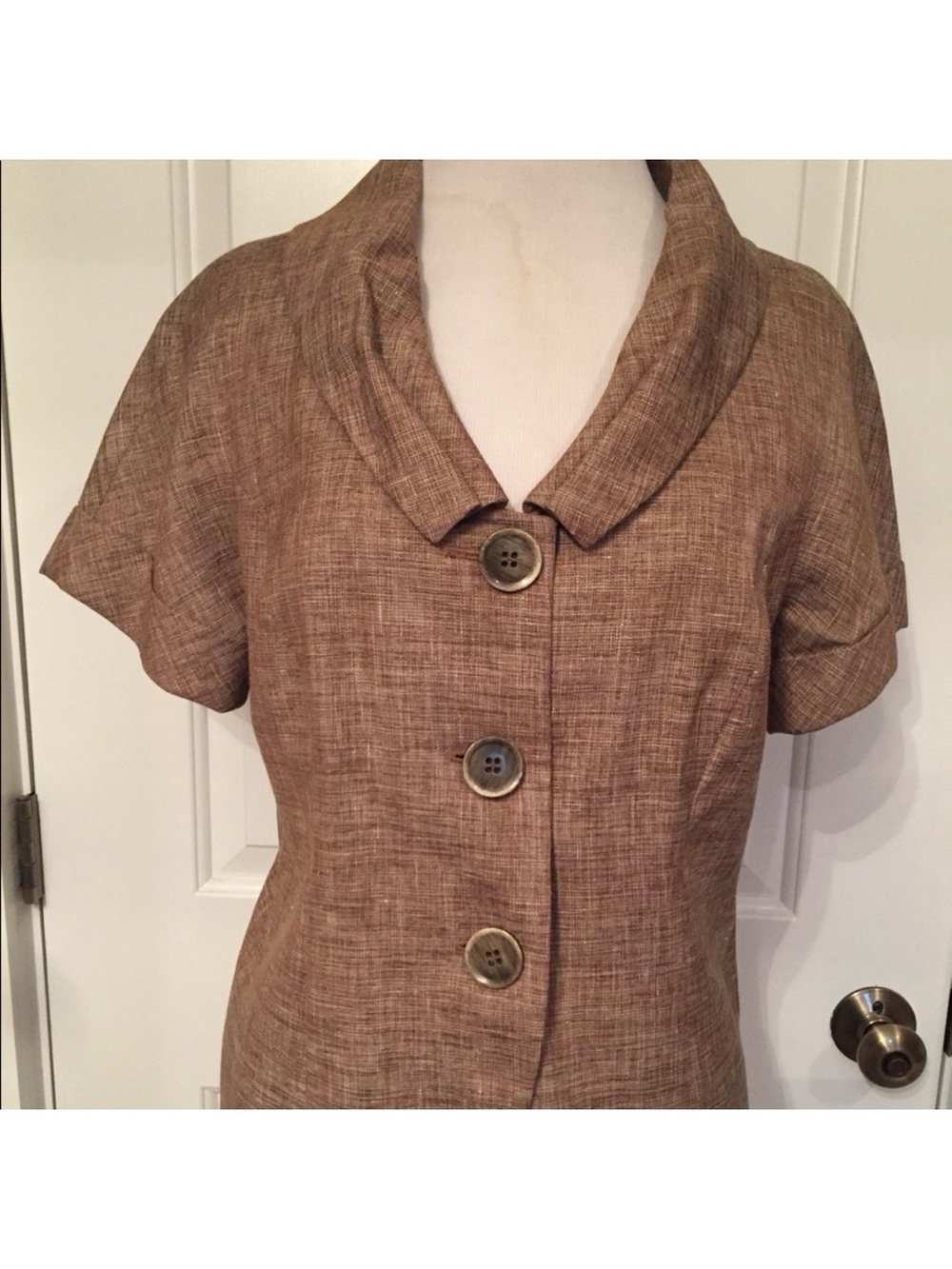 LAFAYETTE 148 NY JACKET COAT BLAZER BROWN SHORT SLEEVE Size 6